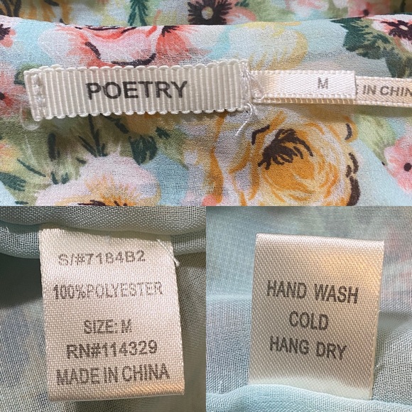 Poetry Strappy Romper Shorts  Floral Ruffle size M - Picture 10 of 10